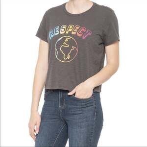 Lucky Brand Respect World Graphic T-shirt Large Gray Size Large
